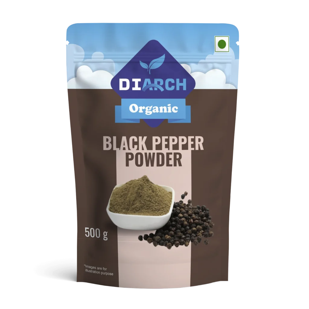 Effortlessly integrate DiArch Organic Black Pepper Powder into your daily routine. Shake or sprinkle it onto your meals to awaken your taste buds and add an exciting layer of complexity to your culinary creations.
